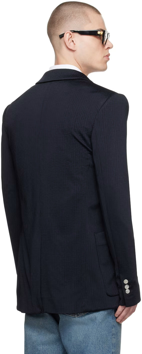 Navy Casual Mini Monogram Blazer