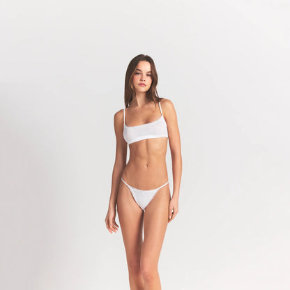 Lightweight Cotton Pointelle Scoop Bralette