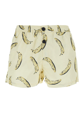 Jacquemus 'Le Maillot Puntini' Yellow Swimsuit with Elastic Waist and All-Over Print in Tech Fabric Man