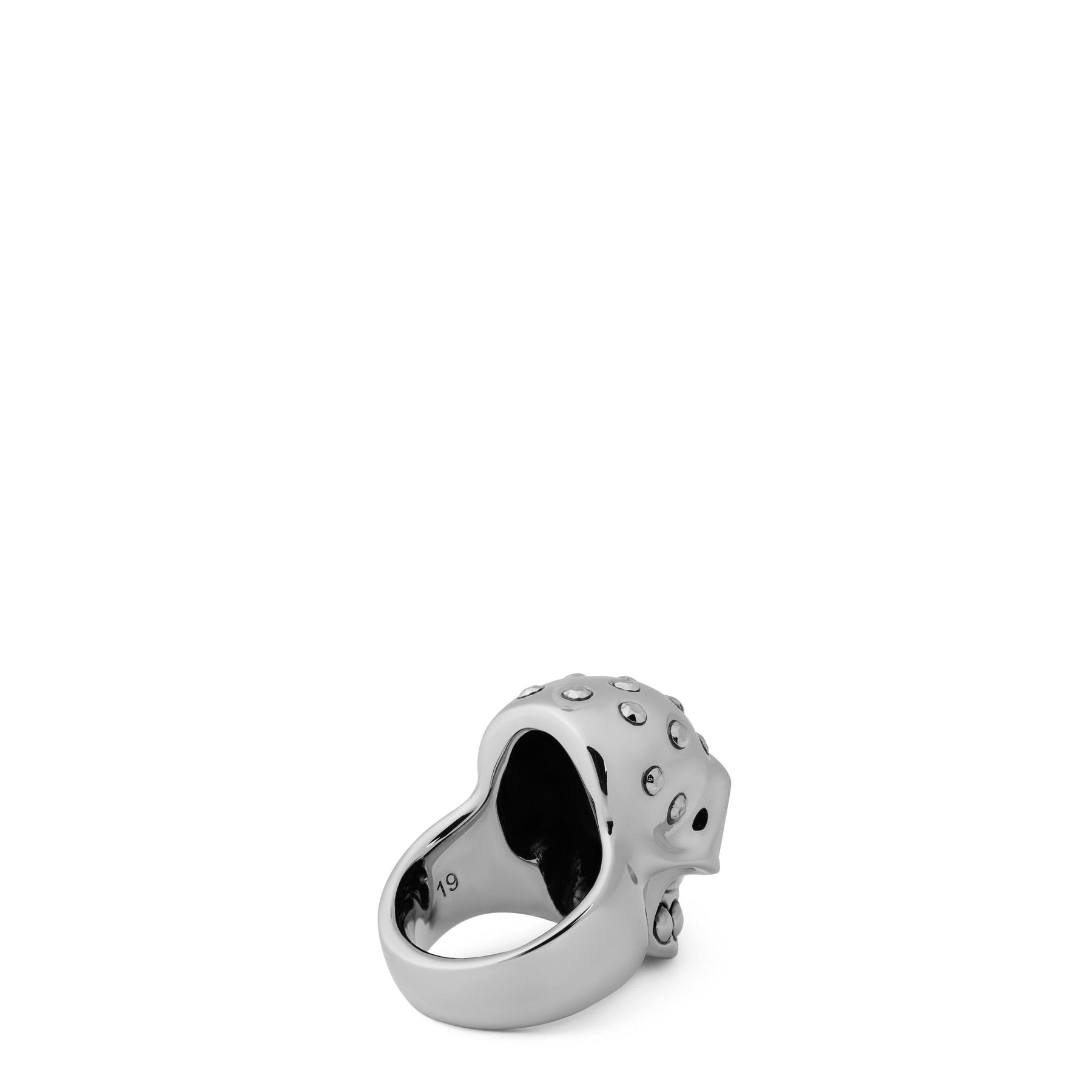 Knuckle Skull Ring In Antique Silver