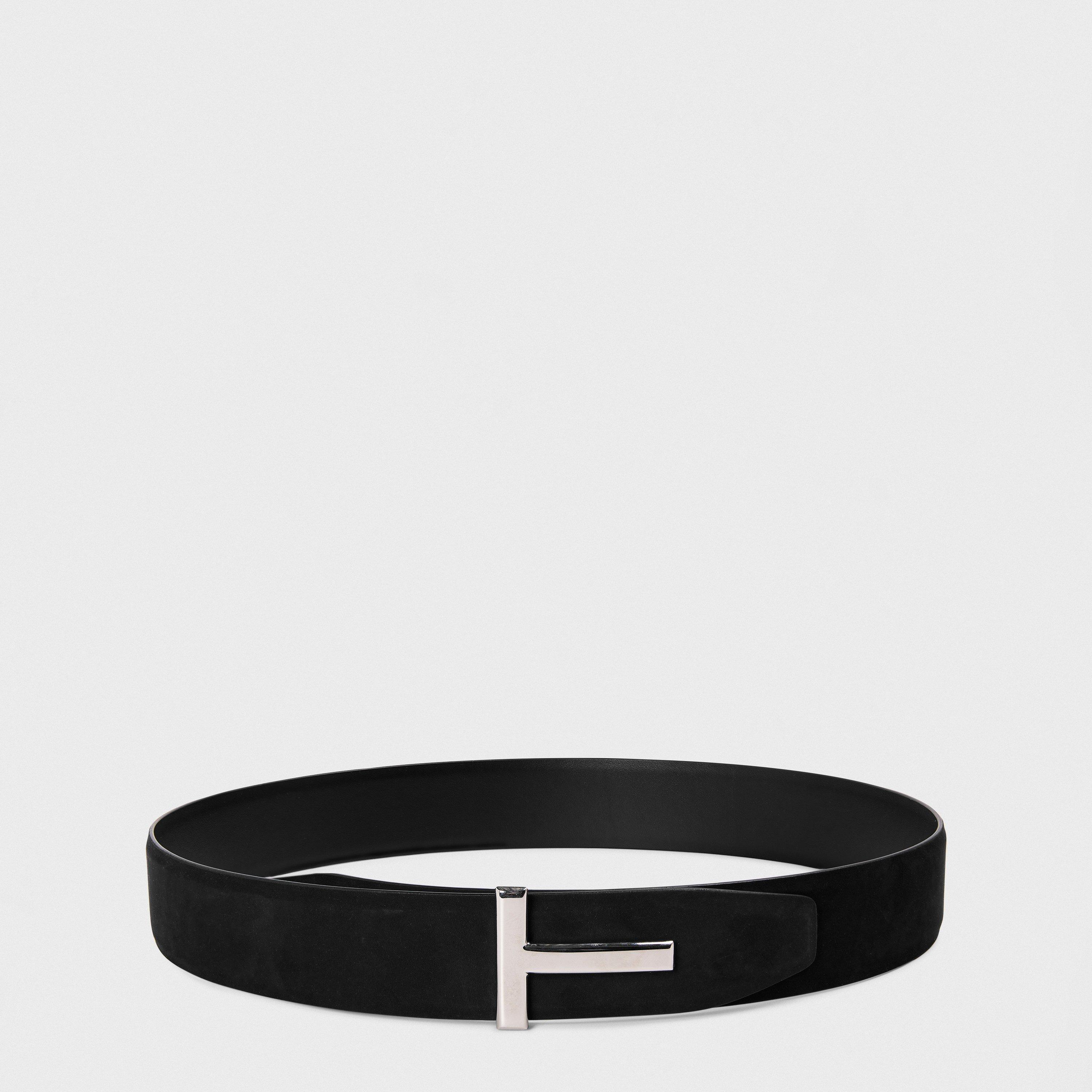 Metal T Buckle Leather Belt