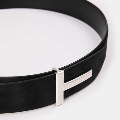 Metal T Buckle Leather Belt