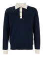 Valentino Blue Knitted Polo Shirt with Patch Pocket on the Chest in Cotton Man