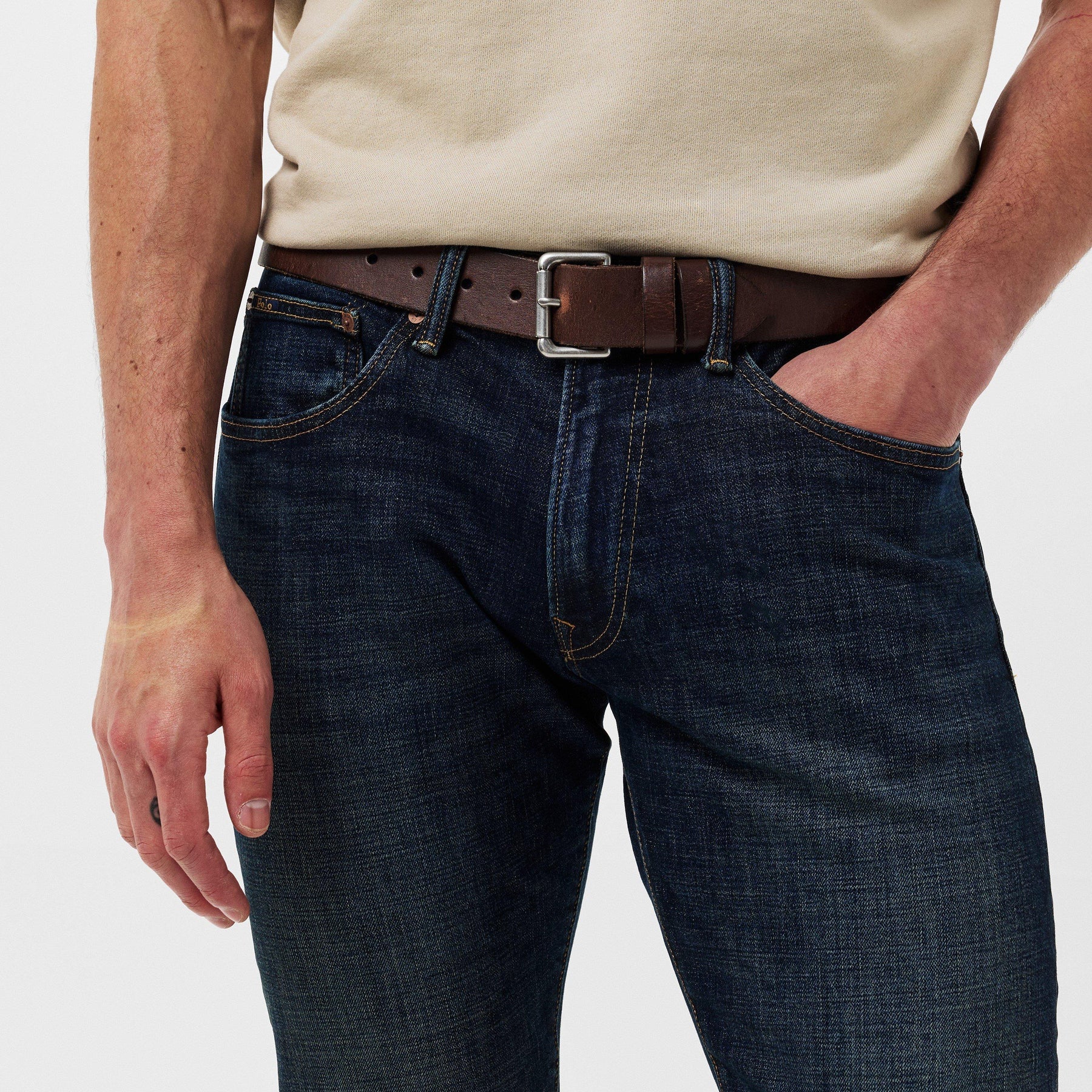 Logo Patch Leather Belt