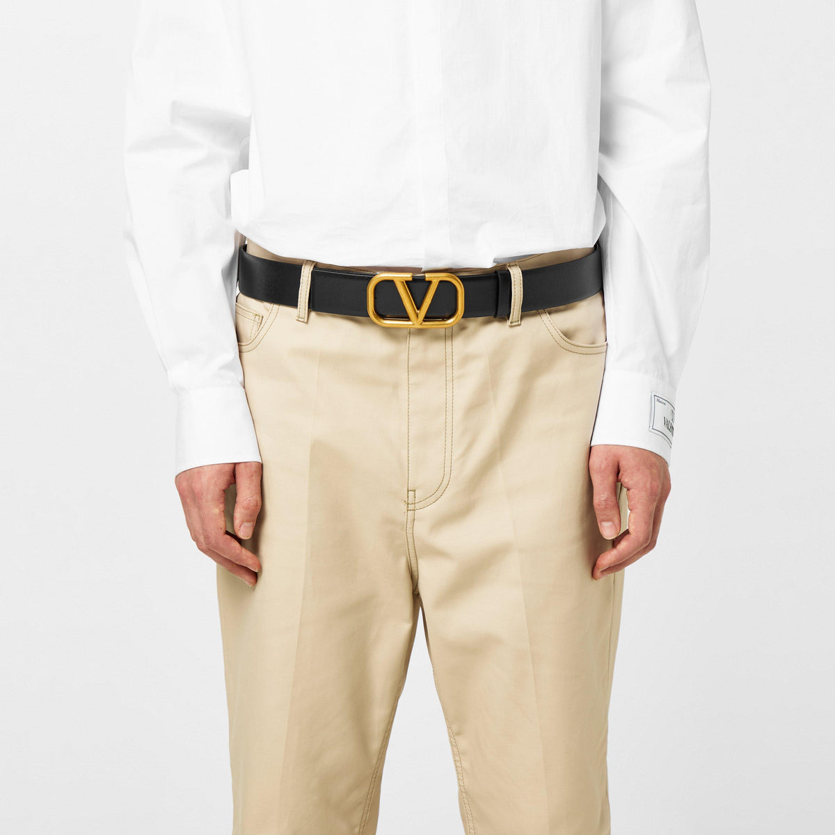 V Logo Signature Belt
