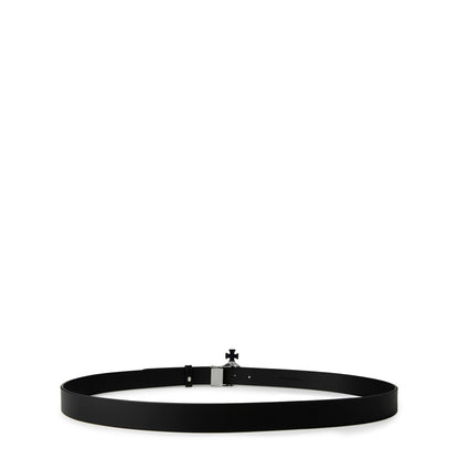 Small Line Orb Leather Buckle Belt
