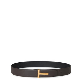 Men's Plain Leather T Reversible Belt