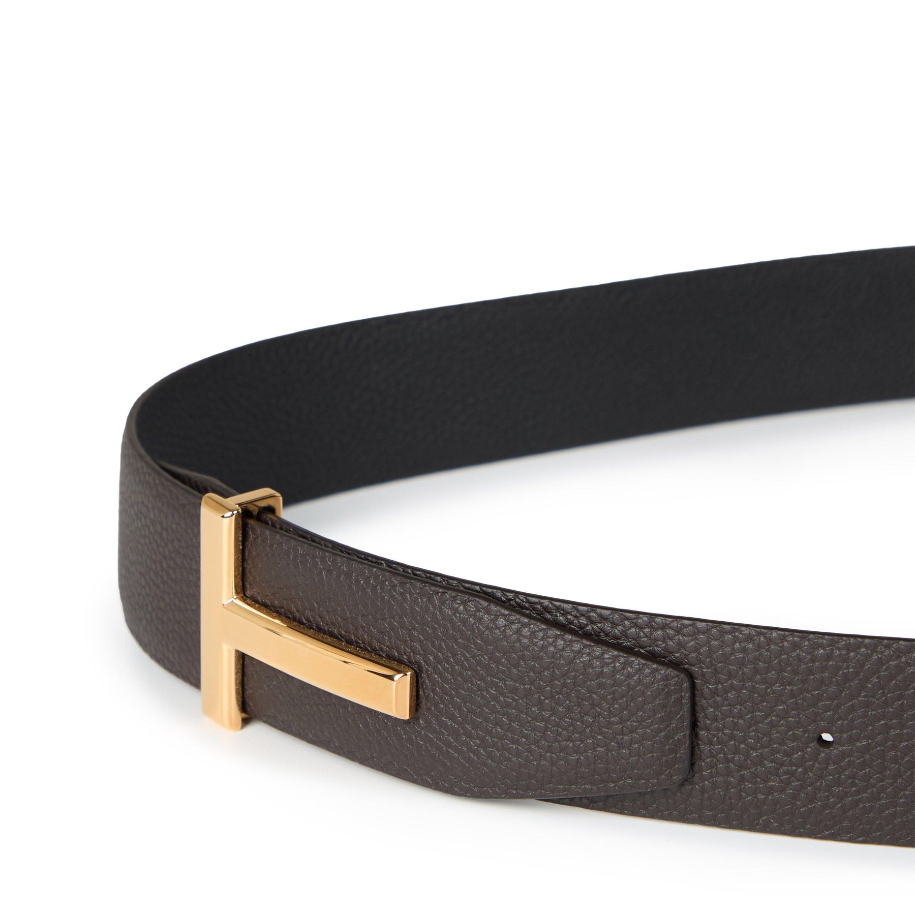 Men's Plain Leather T Reversible Belt