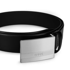Men's Baxton Brushed Metal Plaque Belt