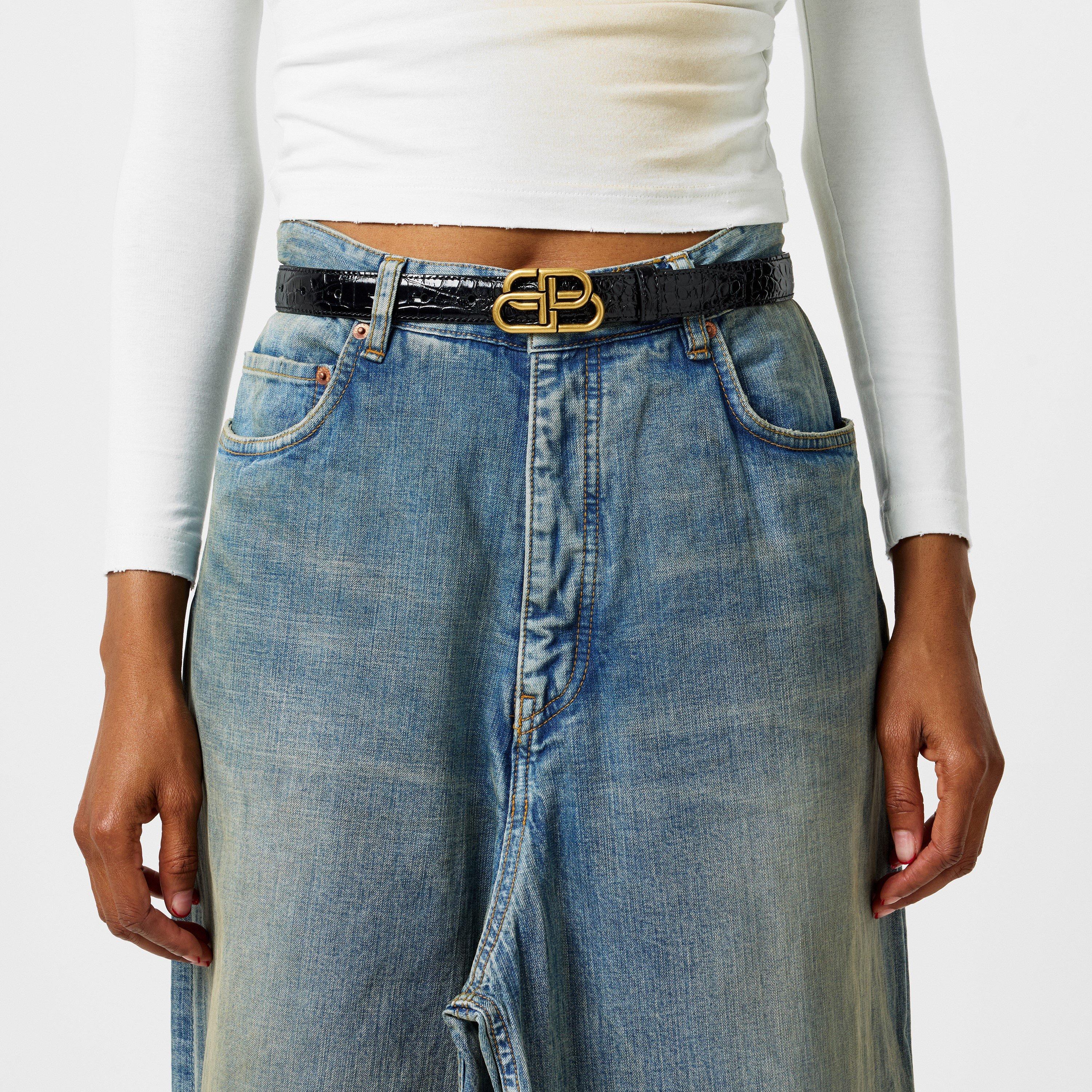 Bb Thin Croc Belt