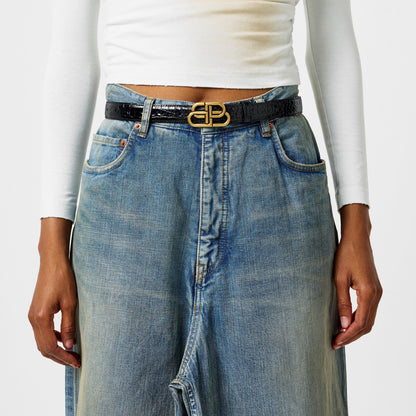 Bb Thin Croc Belt