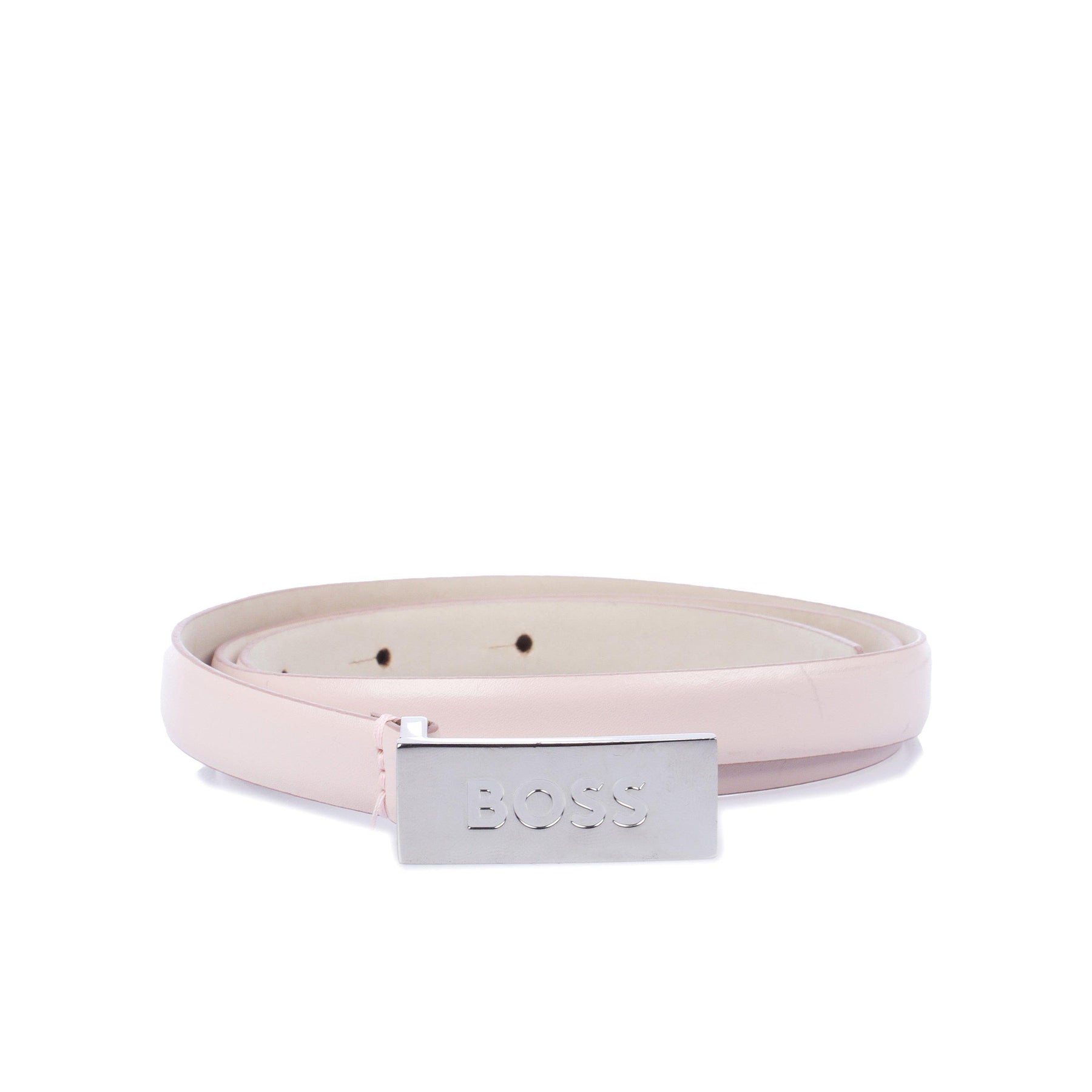 Women's Amber Brass Plaque Logo Belt