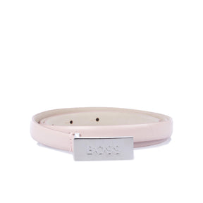 Women's Amber Brass Plaque Logo Belt