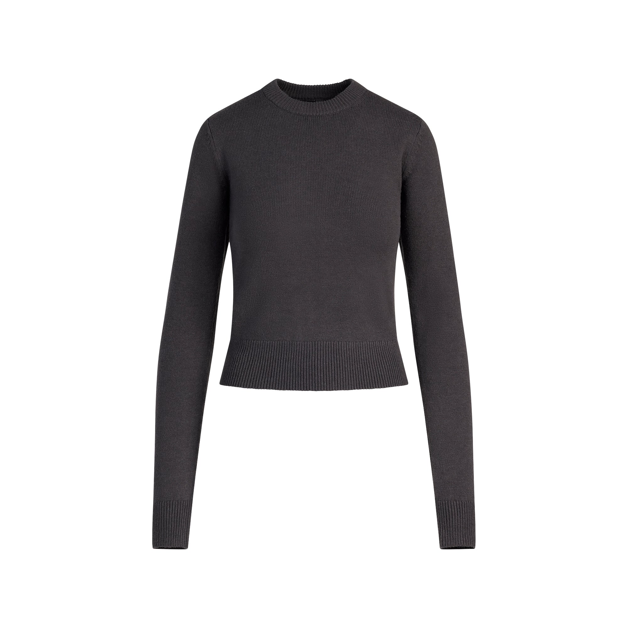 Sweater Knits Ribbed Long Sleeve Fitted Crew Neck