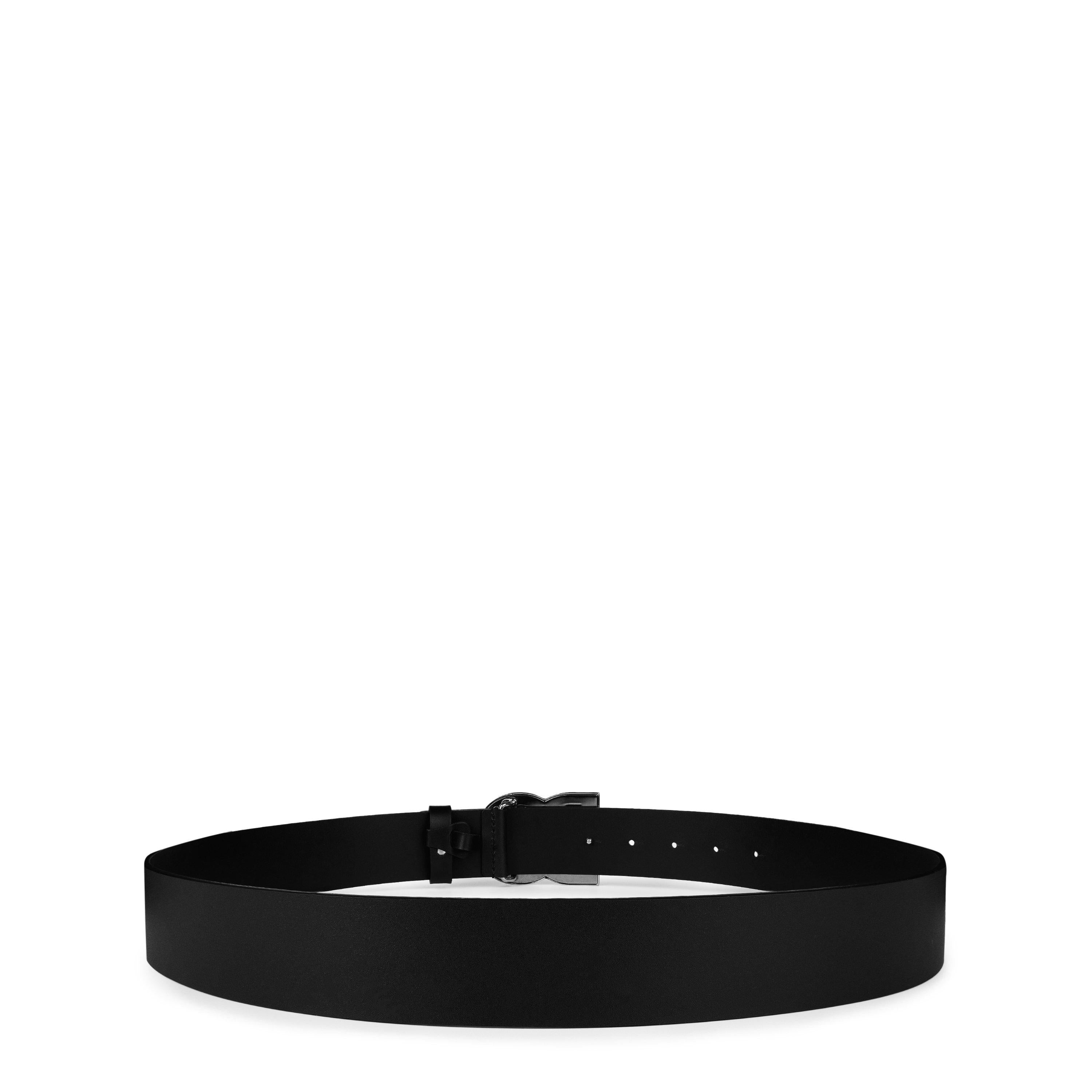 Interlock Logo Leather Buckle Belt, 40mm