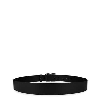 Interlock Logo Leather Buckle Belt, 40mm