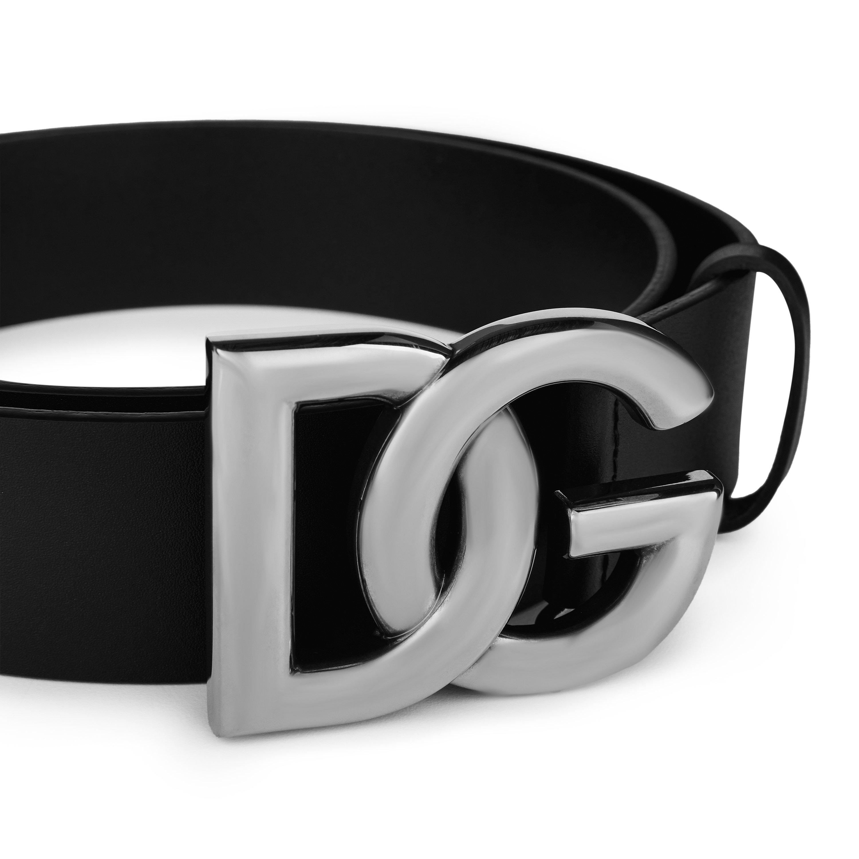 Interlock Logo Leather Buckle Belt, 40mm