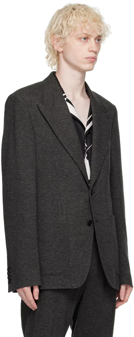 Dolce&Gabbana Gray Glen Plaid Blazer