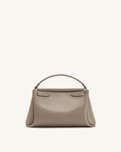 Carmen Top Handle Bag - Dark Brown Croc