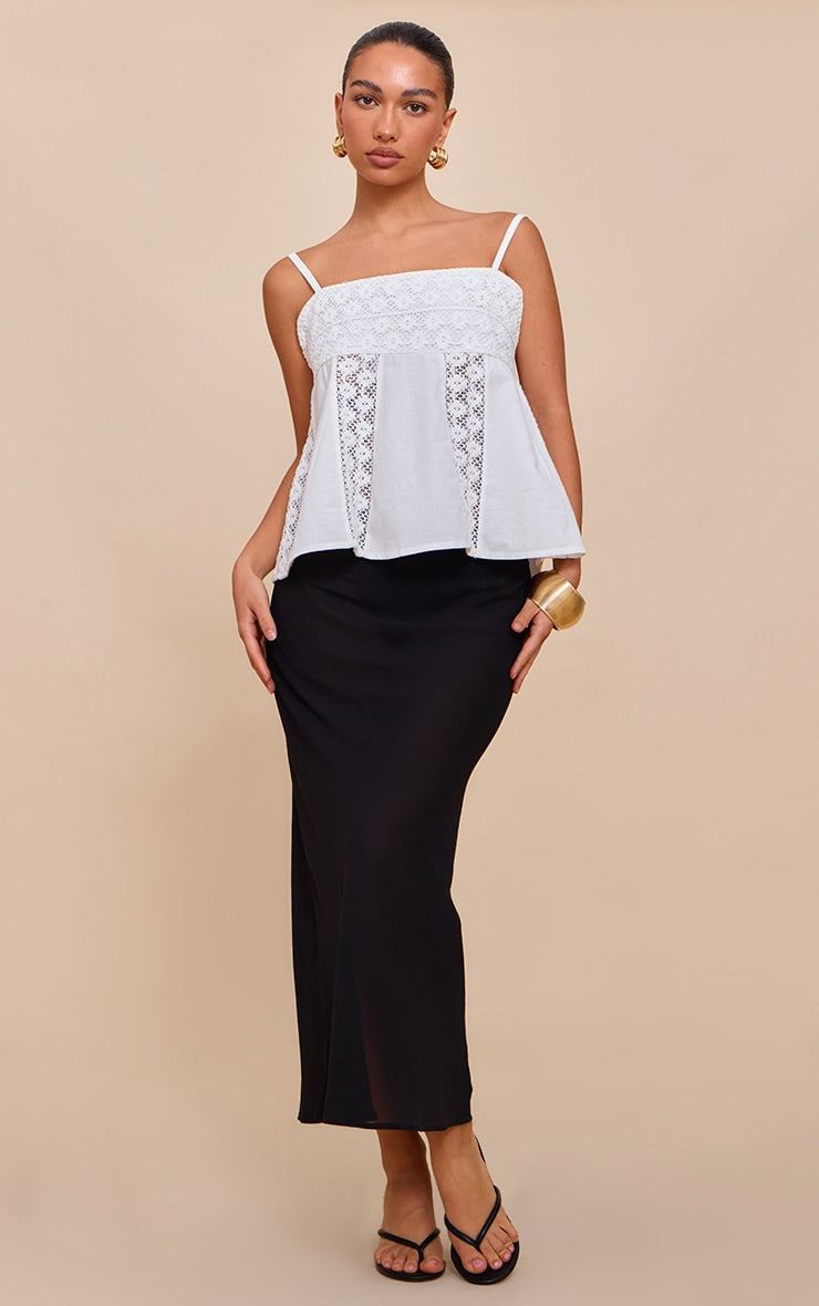 Black Sheer Chiffon Midaxi Skirt