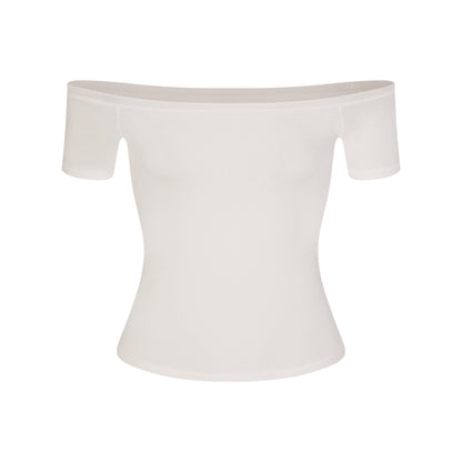 Cotton Jersey Off the Shoulder Top
