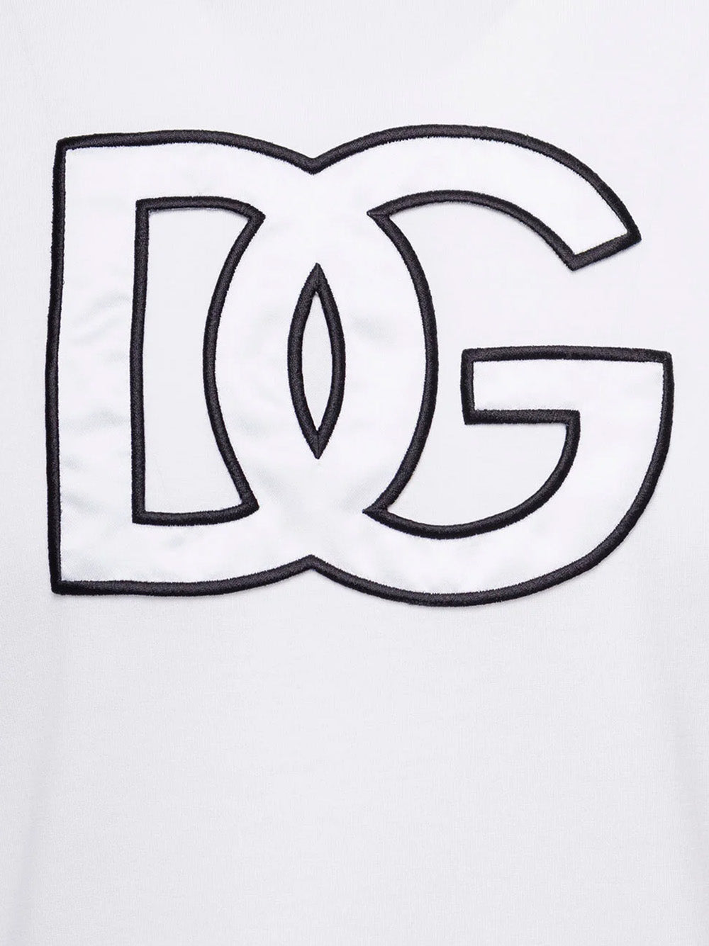 Dolce & Gabbana Detailed DG Embroidered Logo T-Shirt in White