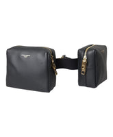 Black Leather Waist Fanny Pack Bag