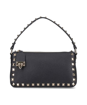 Studded Black Leather Crossbody Bag