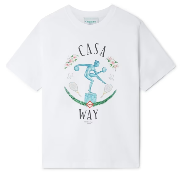 Marble Statue Tennis T-shirt White