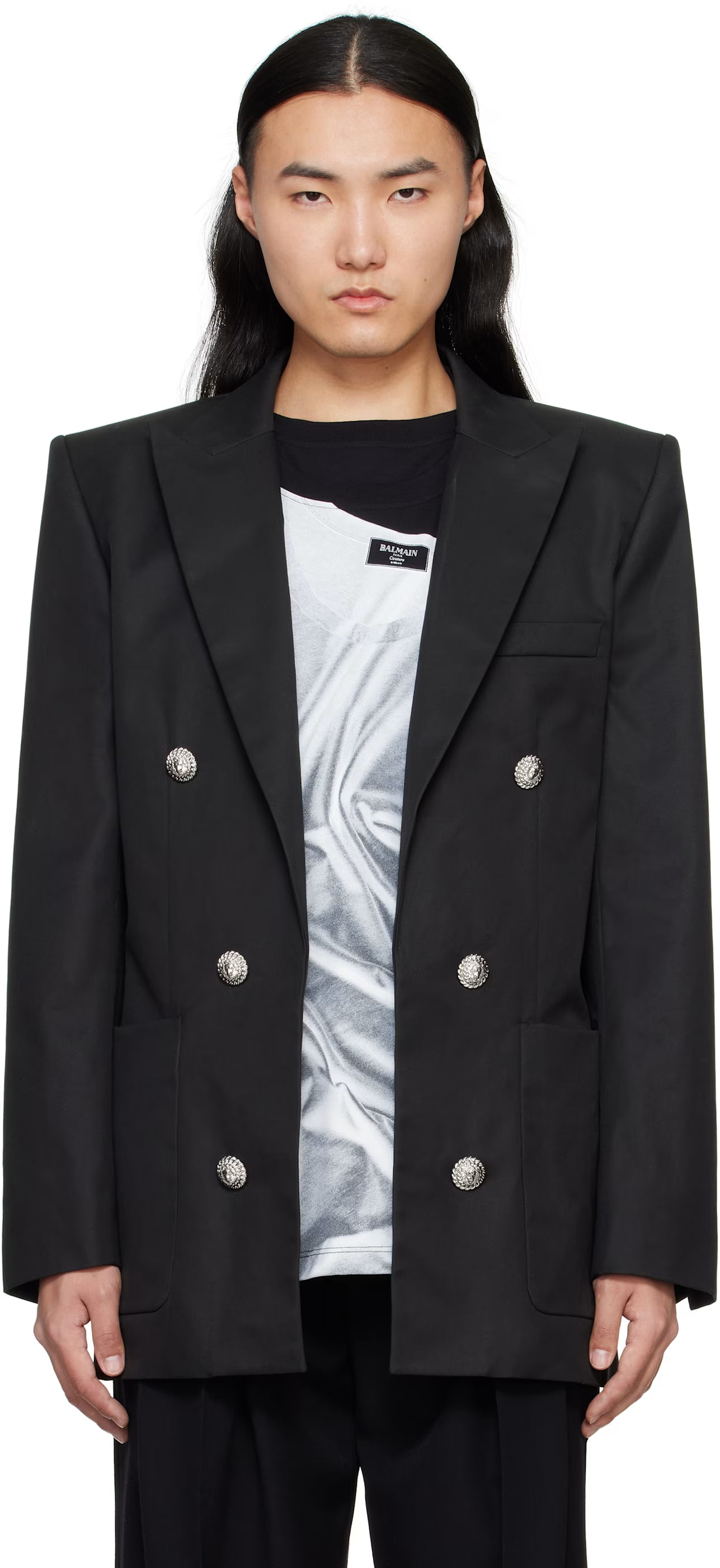 Black Six Button Blazer