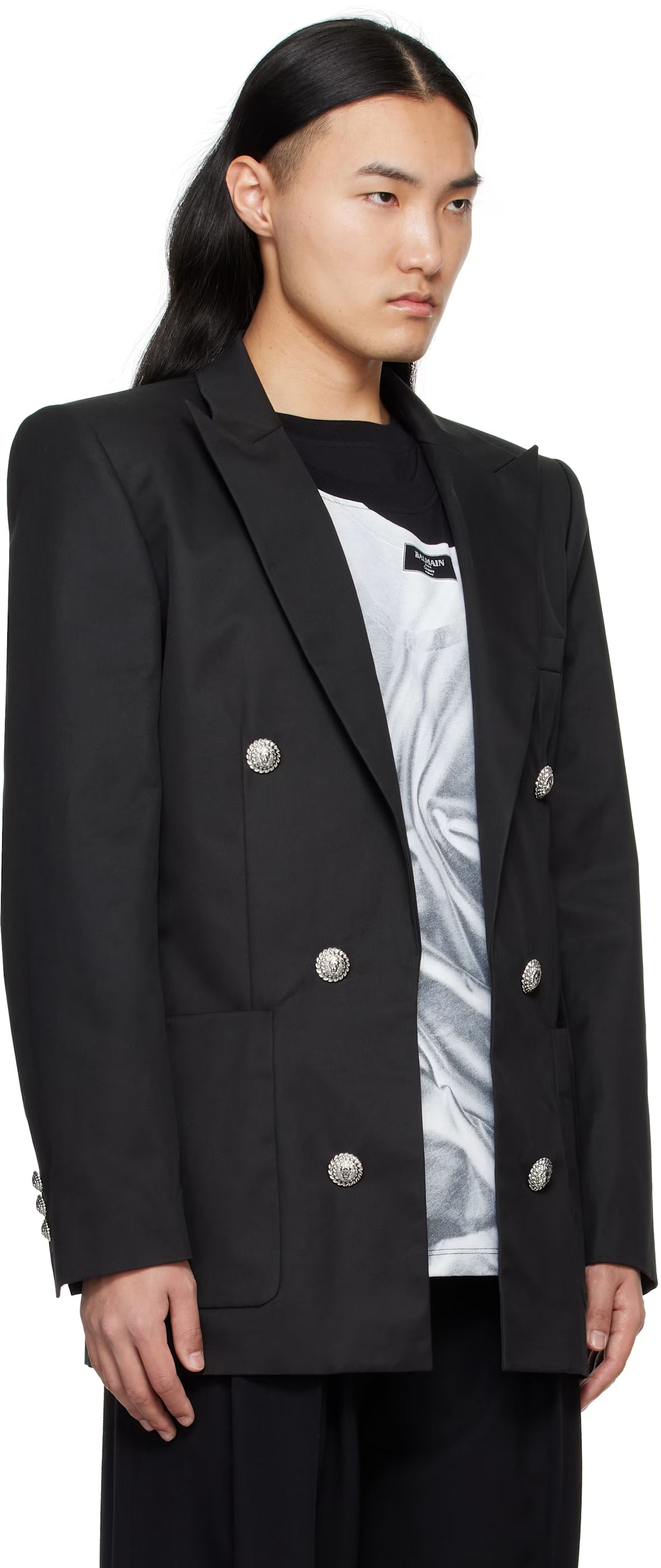 Black Six Button Blazer
