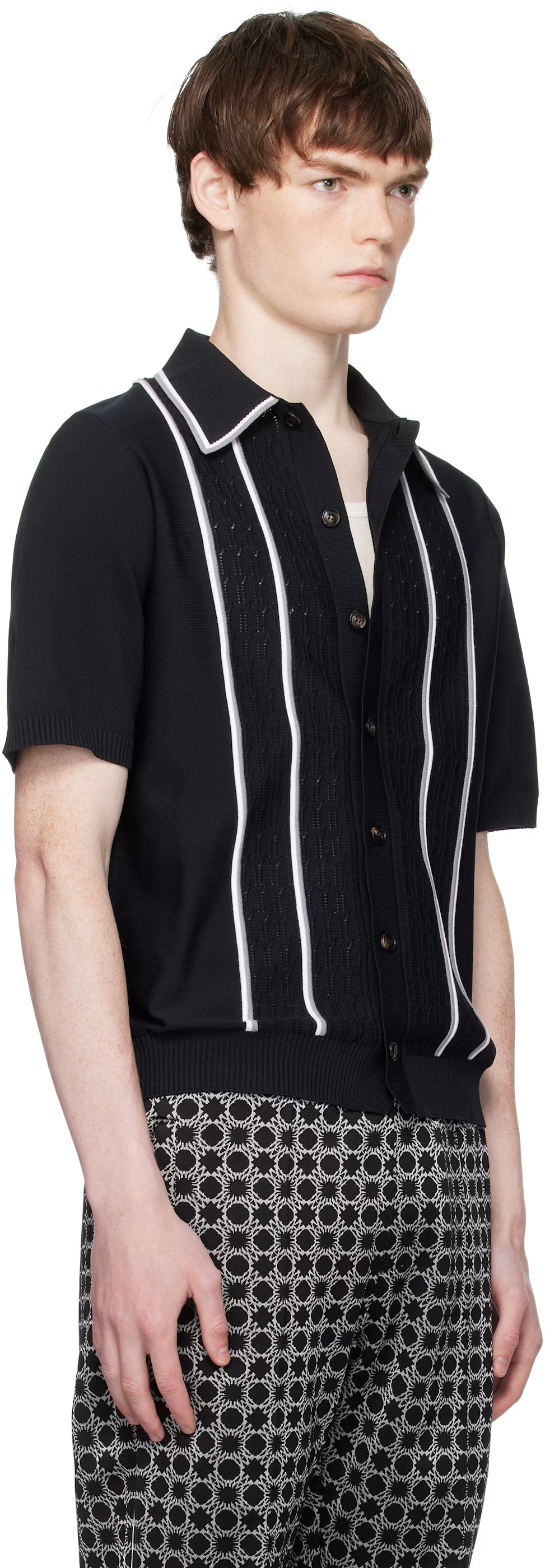 Black 'AMIRI' Script Stripe Shirt
