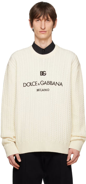Dolce&Gabbana Off-White Girocollo Sweater