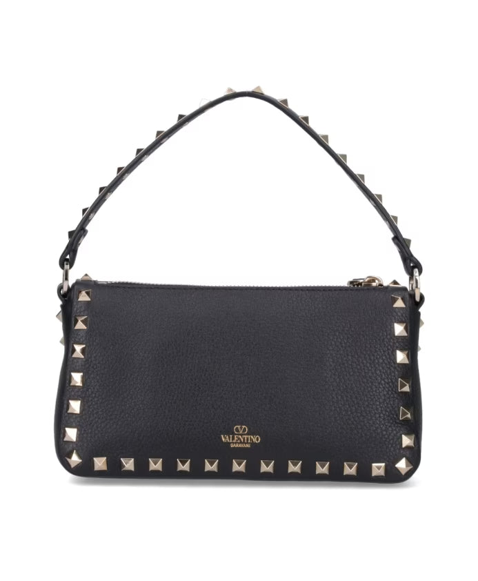 Studded Black Leather Crossbody Bag