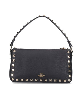 Studded Black Leather Crossbody Bag