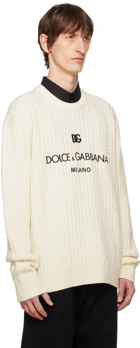 Dolce&Gabbana Off-White Girocollo Sweater