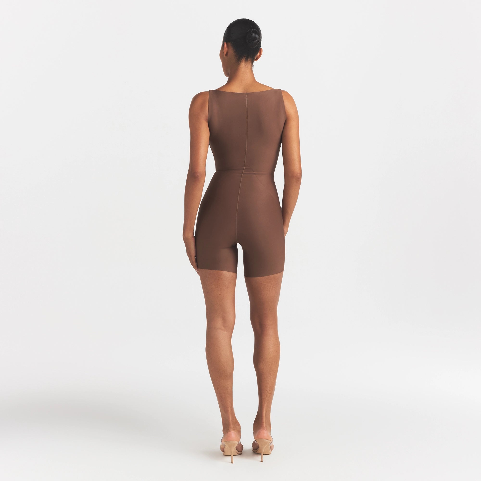 Skims Body Core Sculpt Back Smoothing Open Bust Mid Thigh Bodysuit