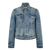 Ma Distressed Denim Trucker Jacket