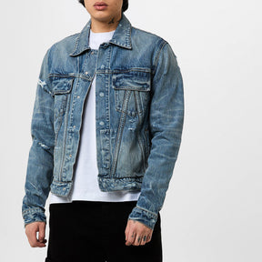 Ma Distressed Denim Trucker Jacket