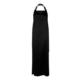 Belted Satin Halter Neck Evening Maxi Dress