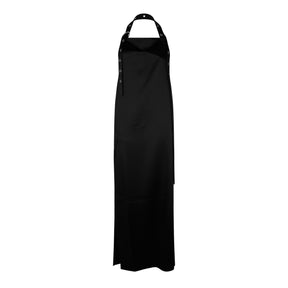 Women's  Long Dress with Exaggerated Halter Neck and Belt