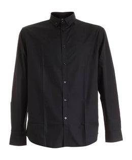 Moschino Black Cotton Shirt with Maxi Label