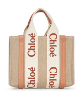 Beige Linen Canvas Shoulder Bag