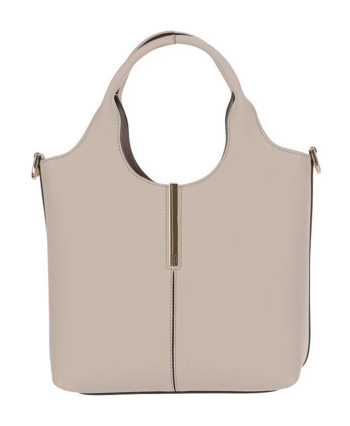 Calfskin Leather Bag with Logo Detail