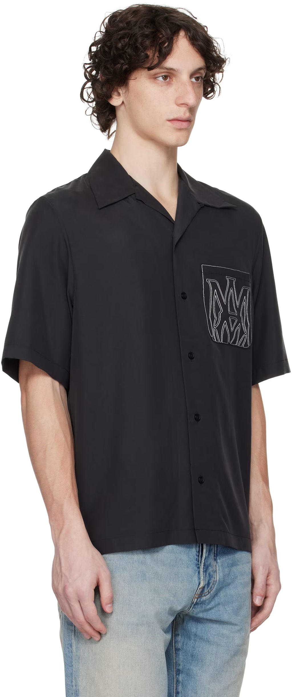 Black MA Outline Bowling Shirt