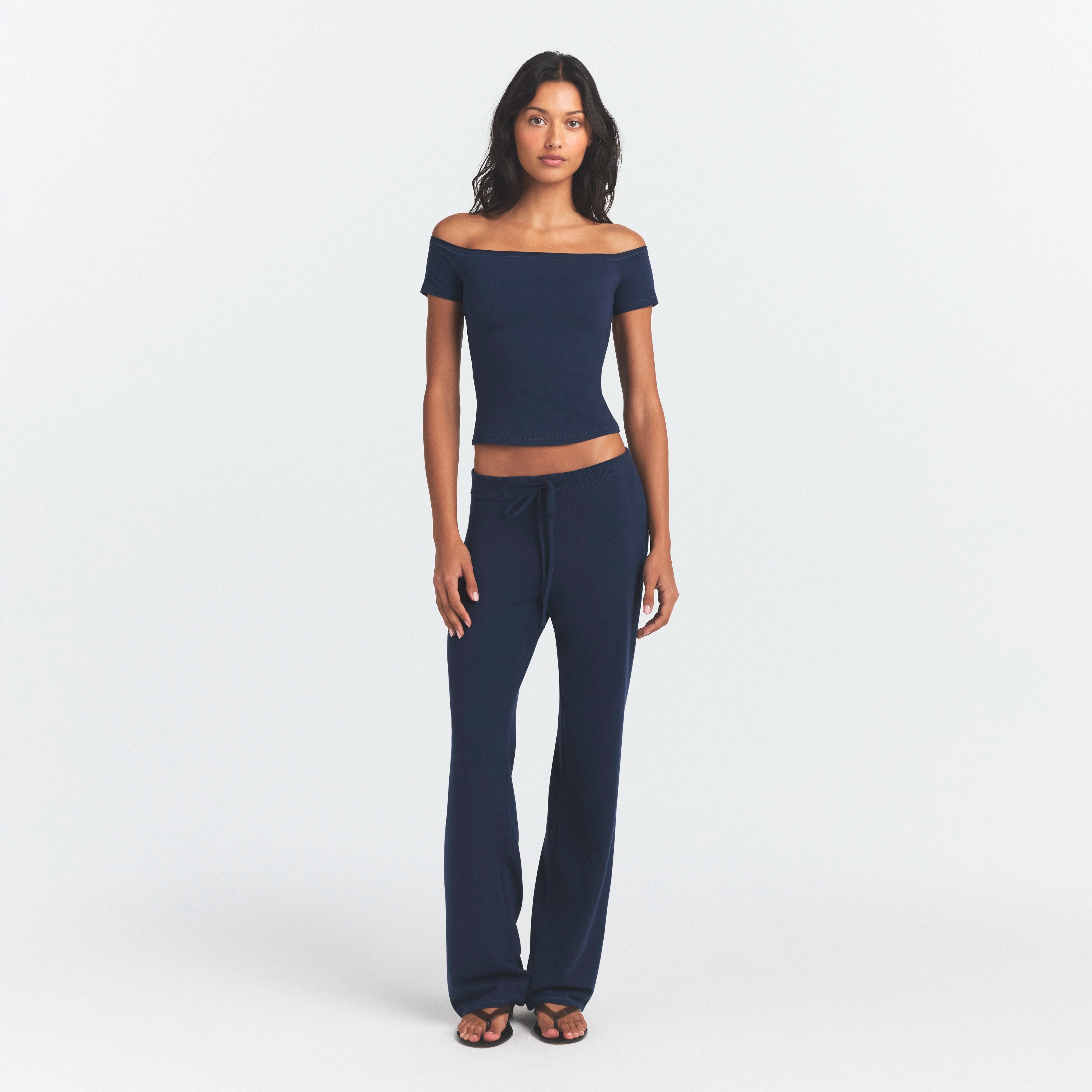 Cotton Jersey Off the Shoulder Top