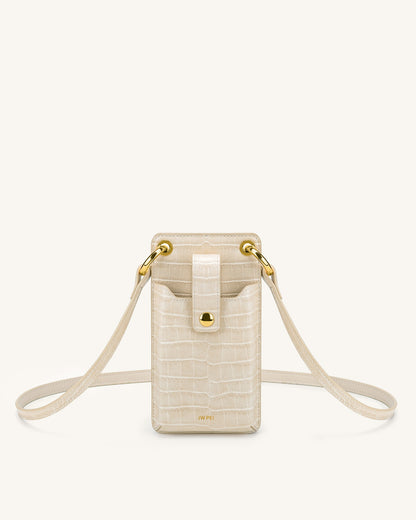 Quinn Phone Bag - Black Grained Vegan Leather