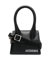 Black Leather Crossbody Bag with Handle