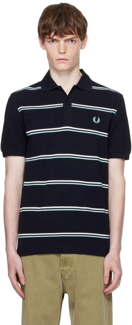 Navy Striped Polo
