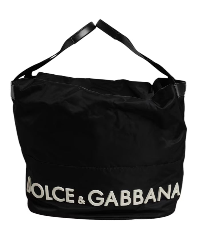 Nylon White Iconic Logo Bucket Bag